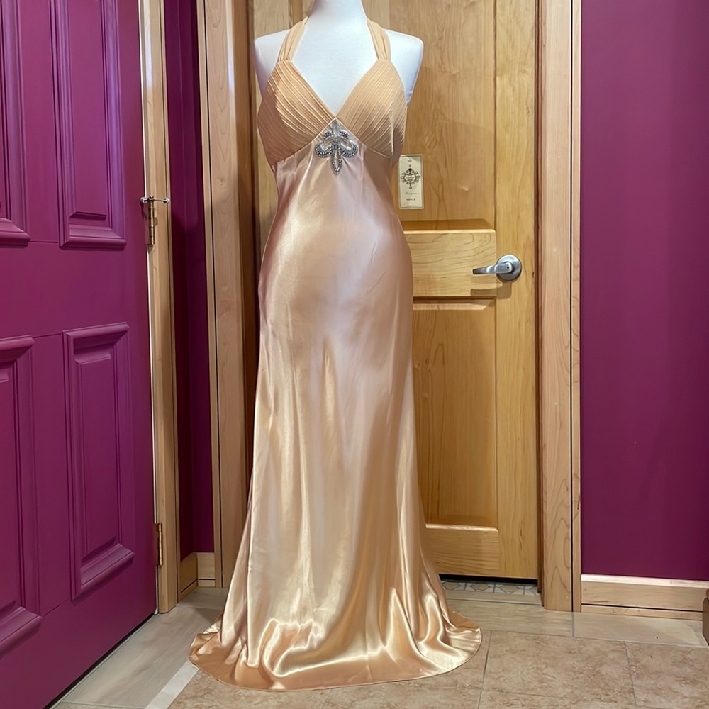 Backless Shiny Evening Dress